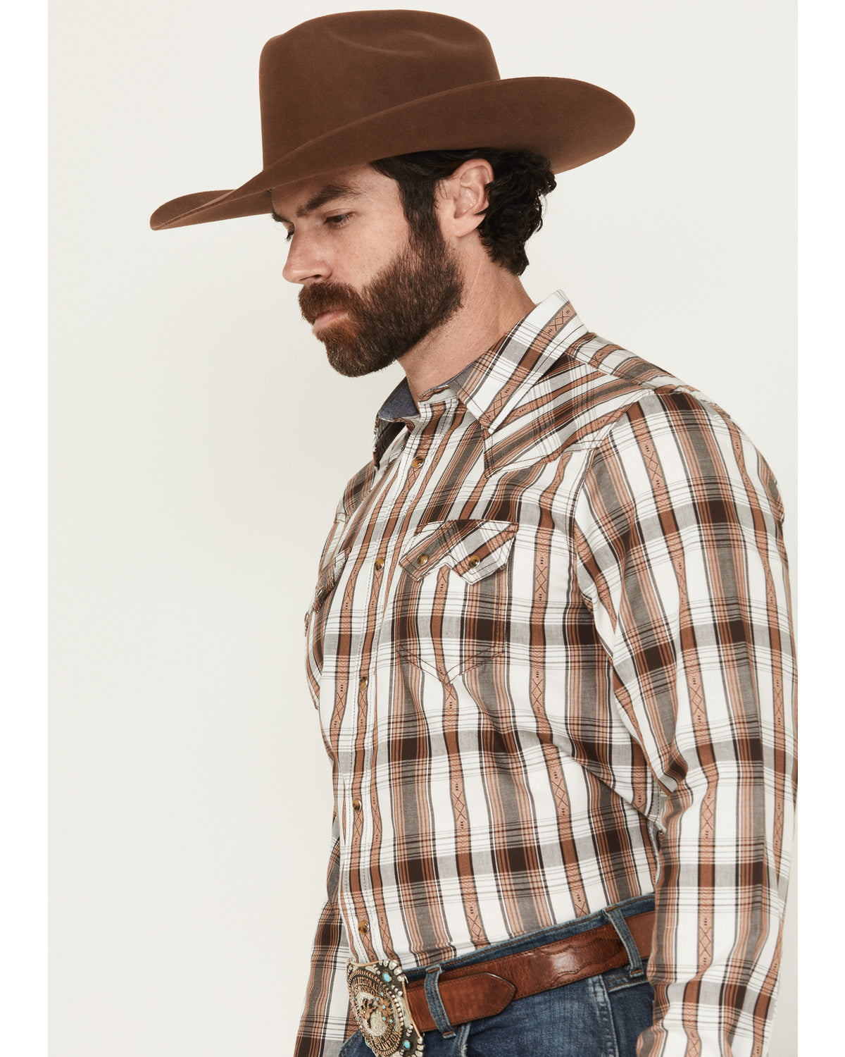 Men' Rodeo Plaid Print Long Sleeve Snap Western Shirt | Cody James Clothing