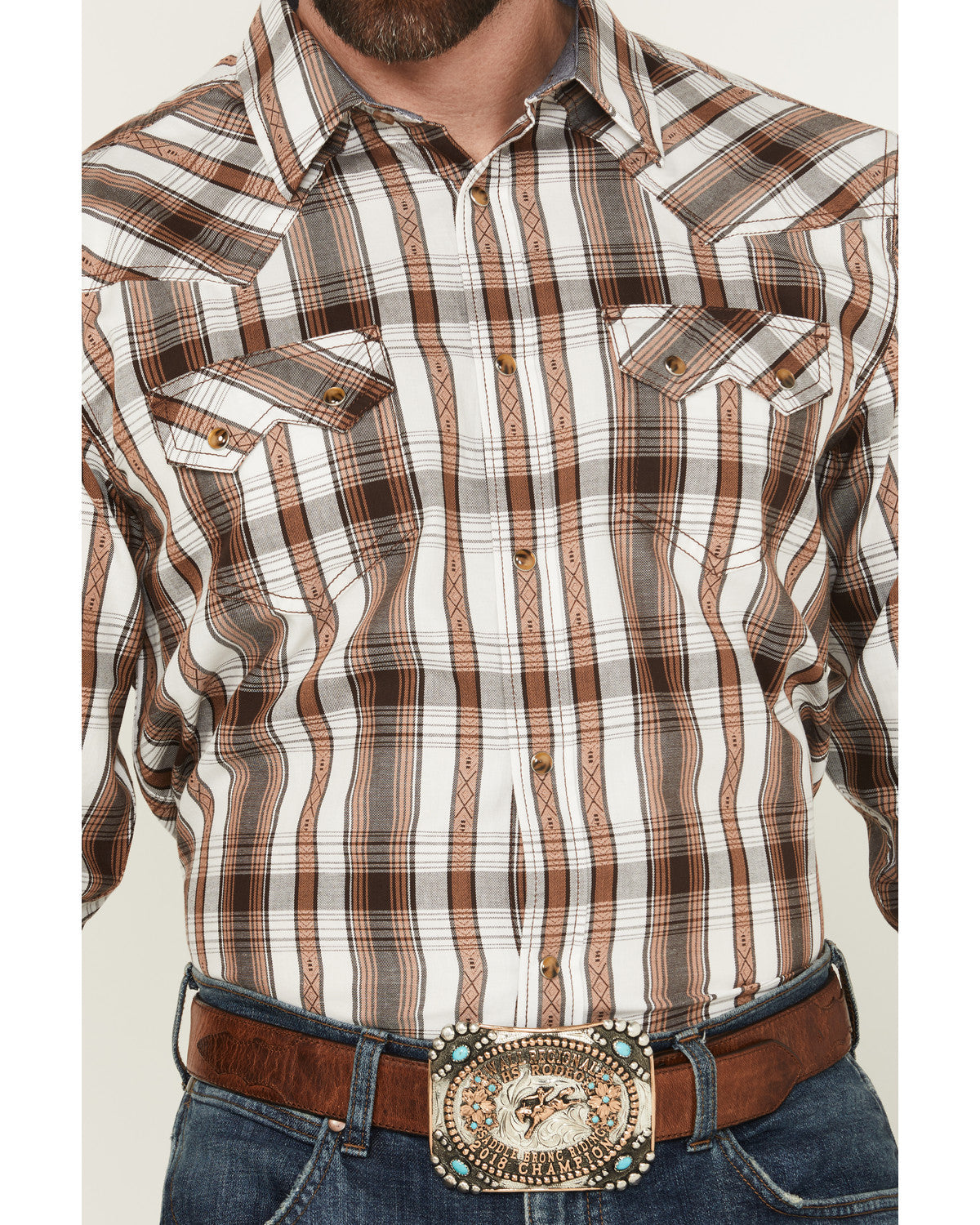Men' Rodeo Plaid Print Long Sleeve Snap Western Shirt | Cody James Clothing