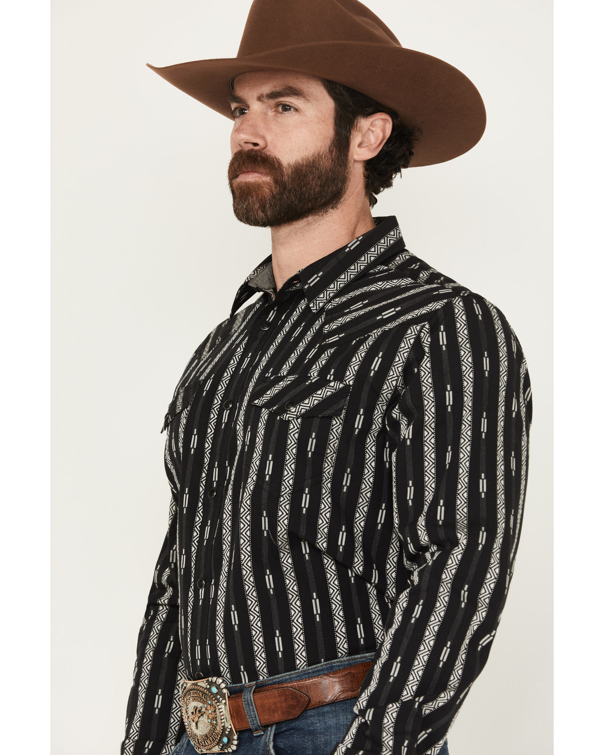 Men's Range Rover Ready Striped Long Sleeve Snap Western Sh | Cody James Clothing