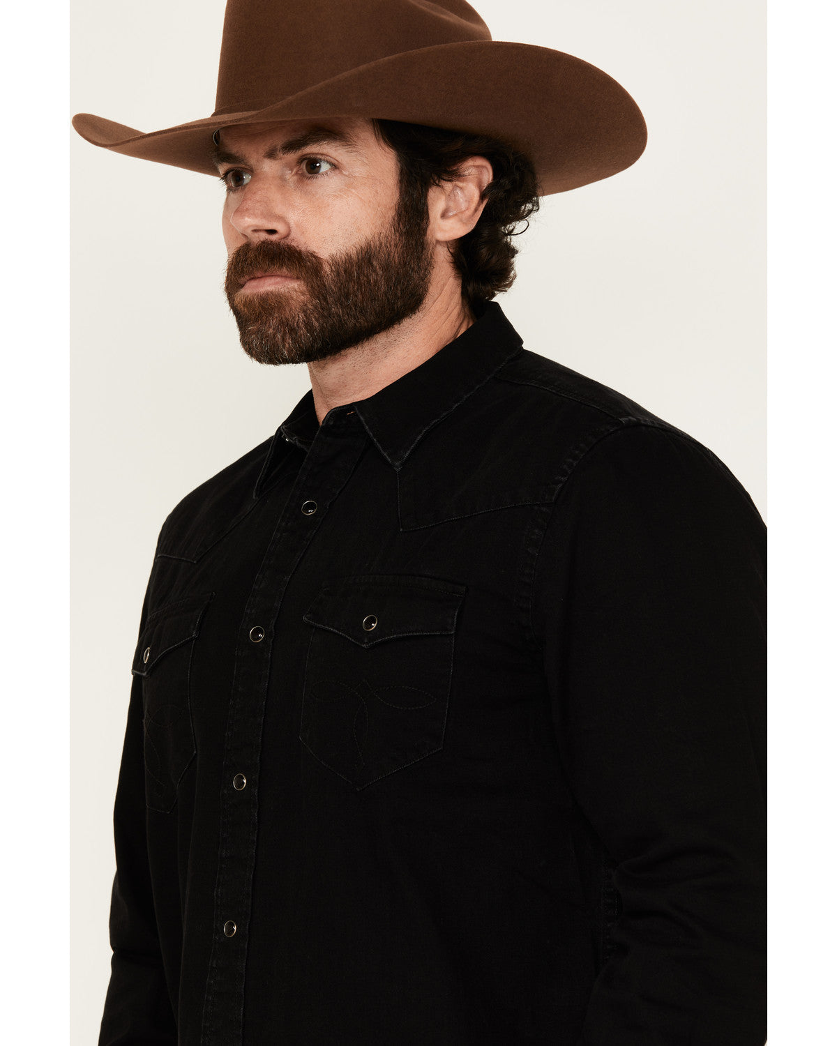 Men's Solid Long Sleeve Snap Denim Western Shirt - Big | Cody James Clothing