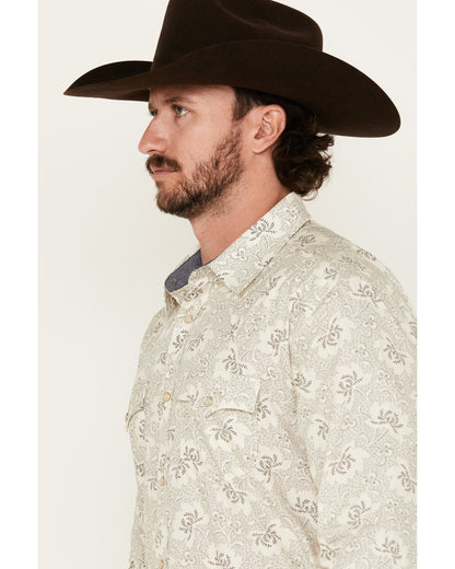 Men's Treven Floral Print Long Sleeve Snap Western Shirt | Cody James Clothing