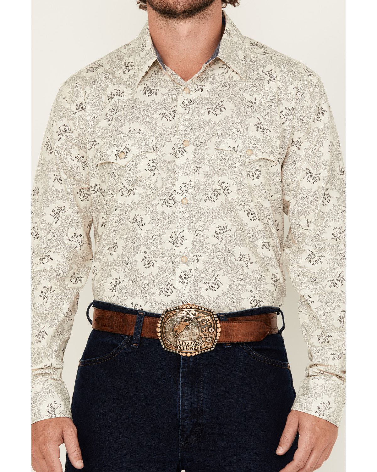 Men's Treven Floral Print Long Sleeve Snap Western Shirt | Cody James Clothing