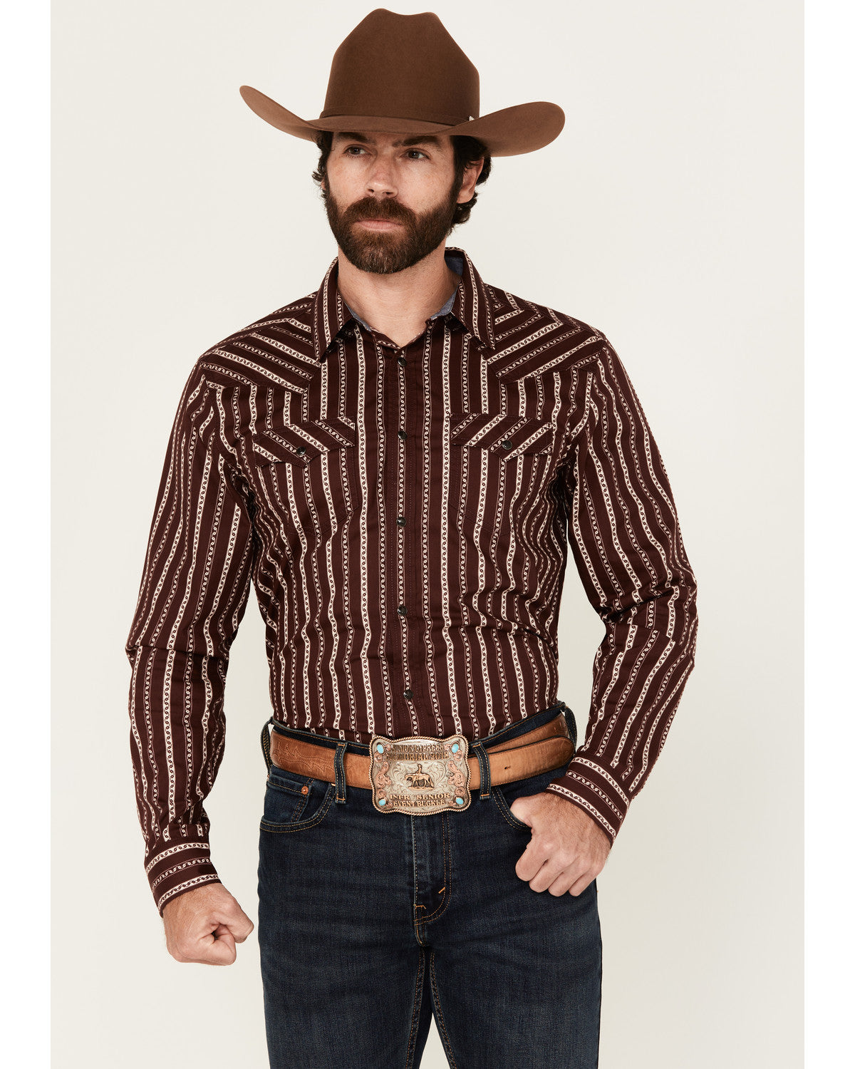 Men's Hansen Vertical Striped Wallpaper Print Long Sleeve S | Cody James Clothing