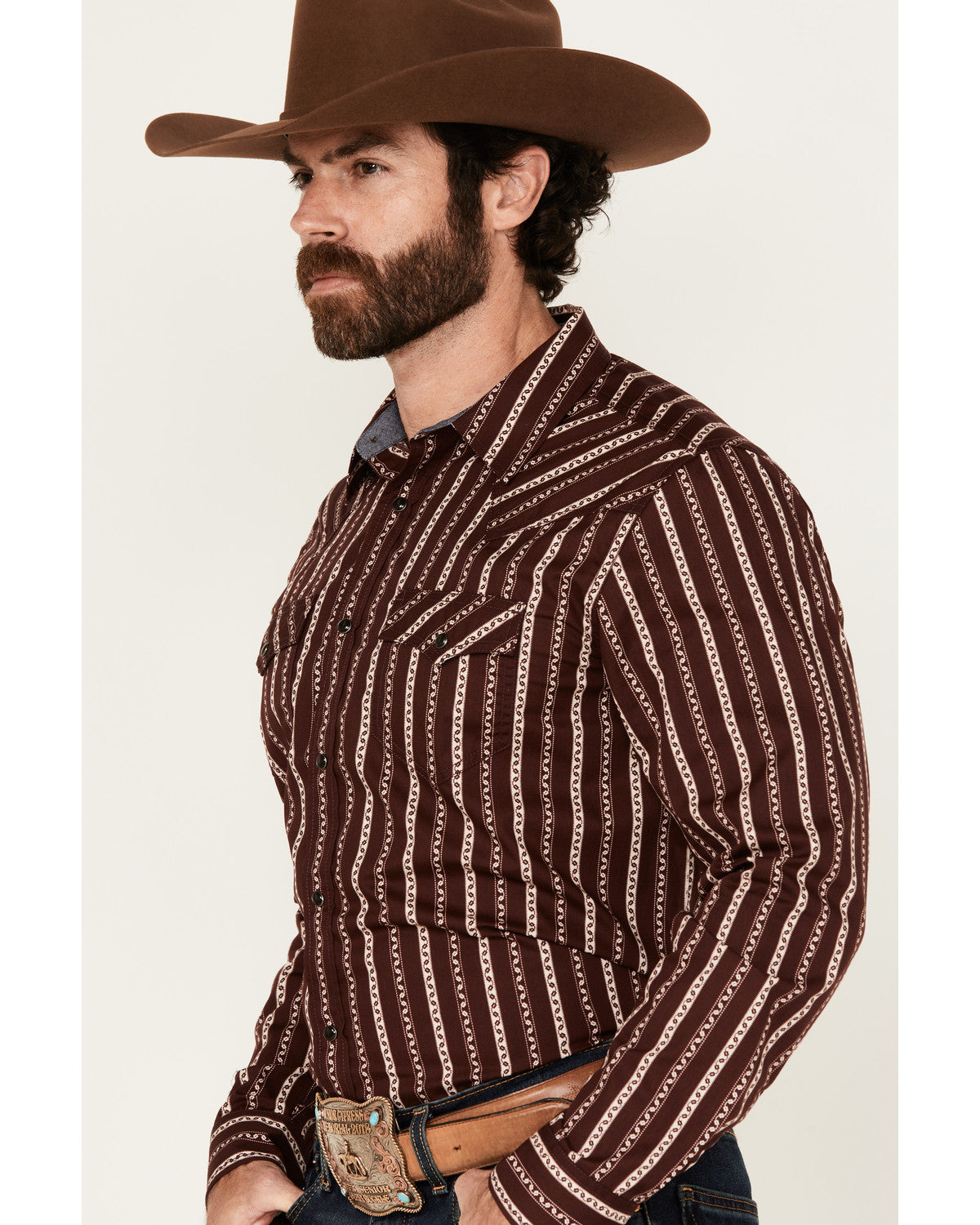 Men's Hansen Vertical Striped Wallpaper Print Long Sleeve S | Cody James Clothing