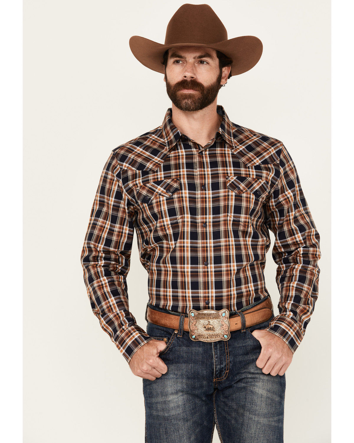 Men's Winfield Plaid Print Long Sleeve Snap Western Shirt | Cody James Clothing