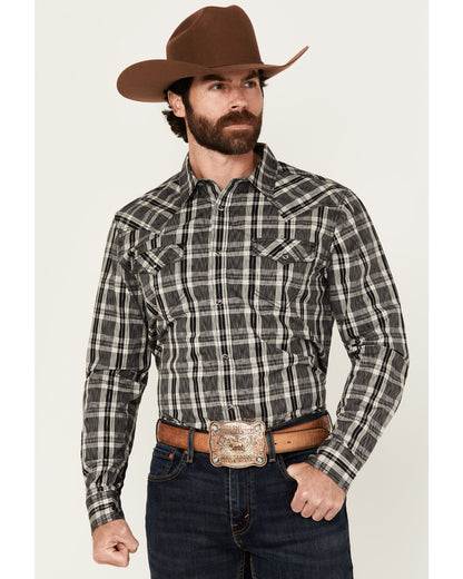 Men's Denton Plaid Print Long Sleeve Snap Western Shirt | Cody James Clothing|Sale