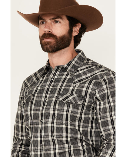 Men's Denton Plaid Print Long Sleeve Snap Western Shirt | Cody James Clothing|Sale