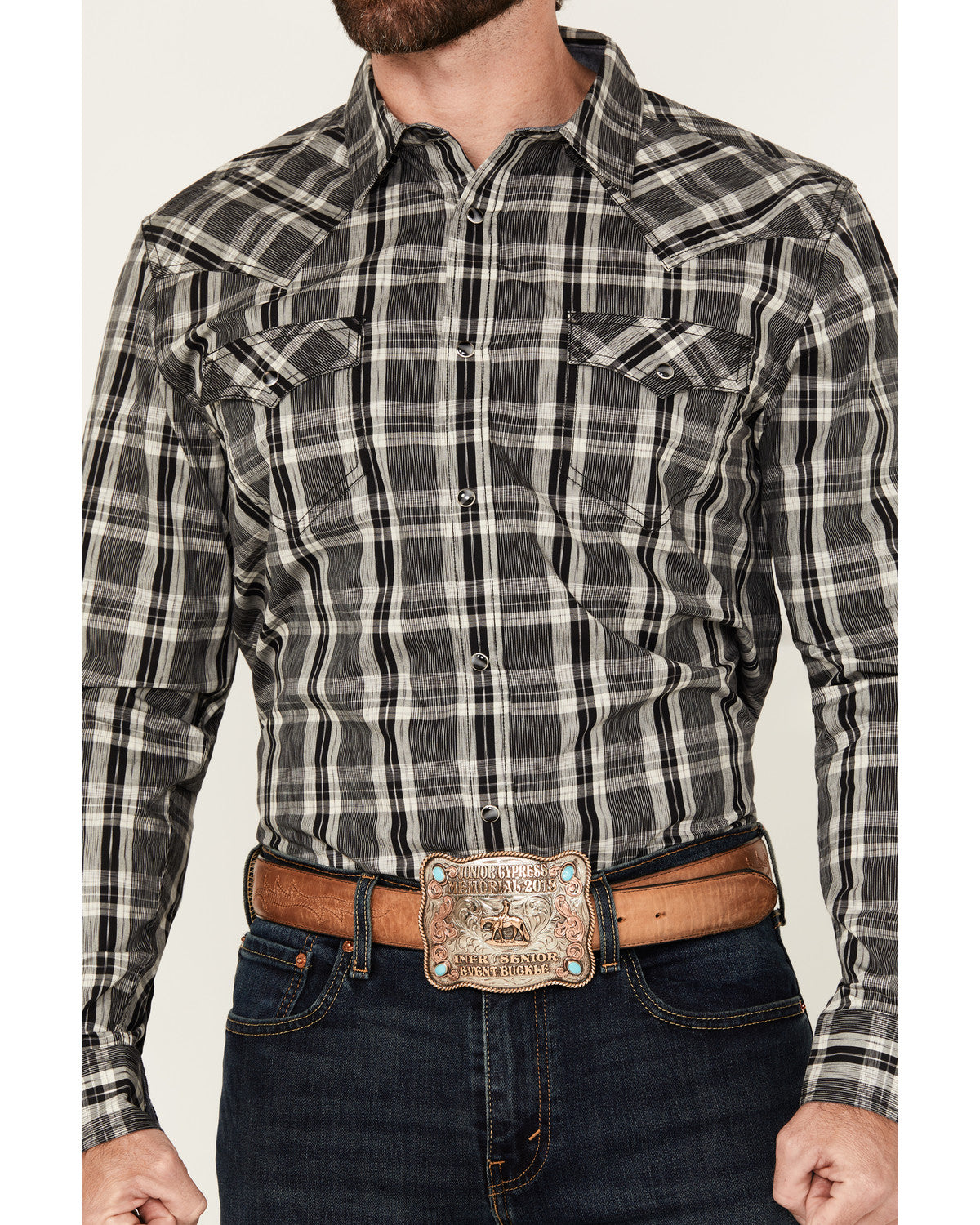 Men's Denton Plaid Print Long Sleeve Snap Western Shirt | Cody James Clothing|Sale