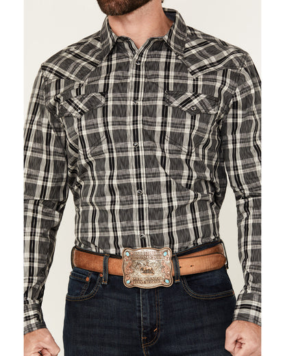 Men's Denton Plaid Print Long Sleeve Snap Western Shirt | Cody James Clothing|Sale