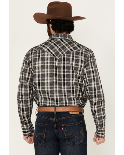 Men's Denton Plaid Print Long Sleeve Snap Western Shirt | Cody James Clothing|Sale