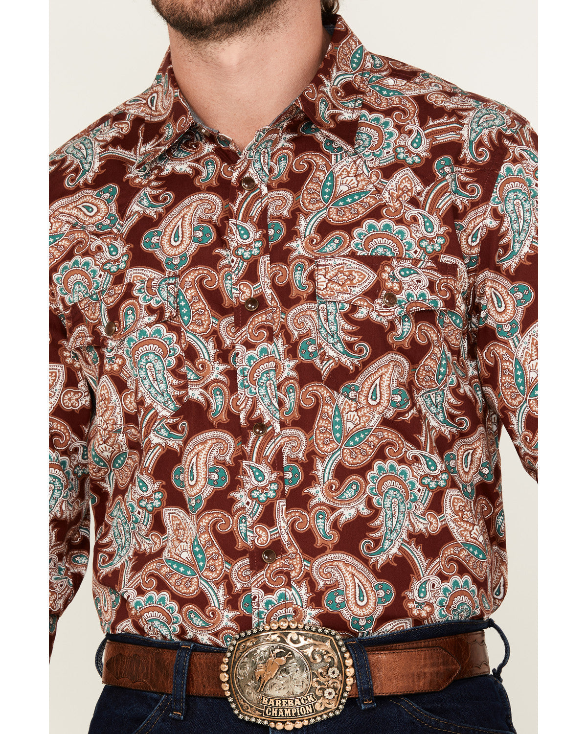 Men's Noah Paisley Print Long Sleeve Snap Western Shirt - T | Cody James Clothing|Sale