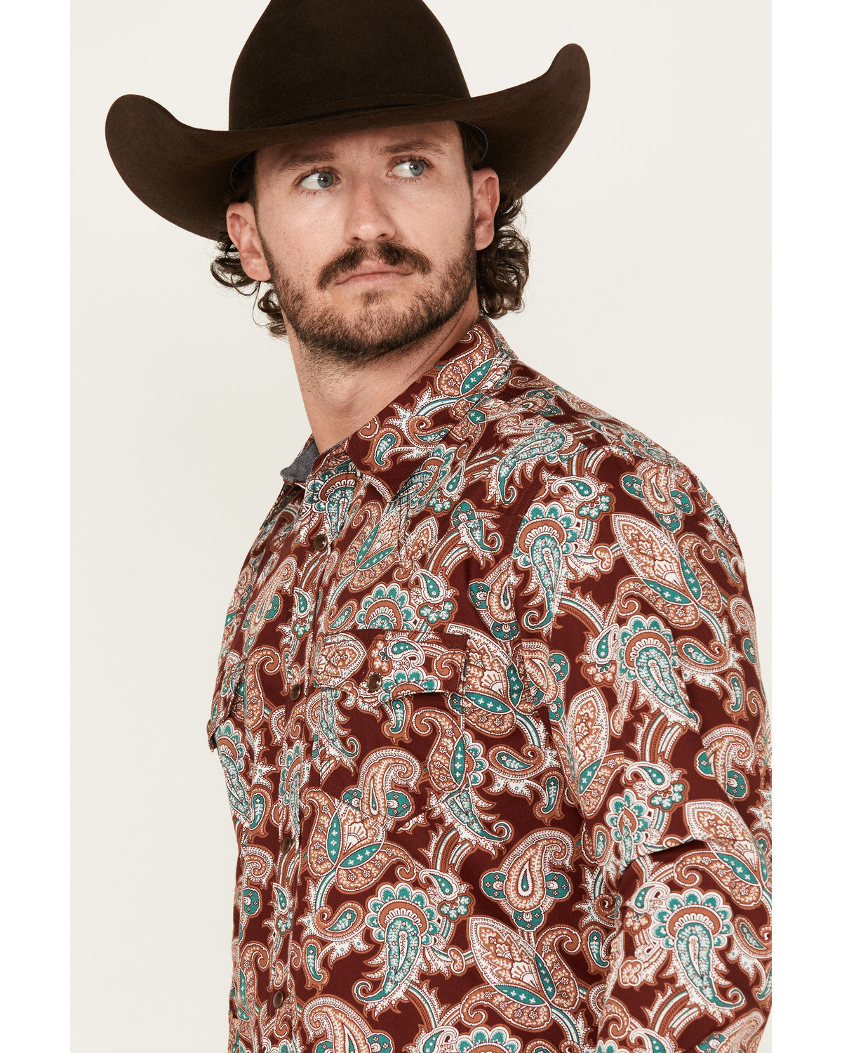 Men's Noah Paisley Print Long Sleeve Snap Western Shirt | Cody James Clothing|Sale