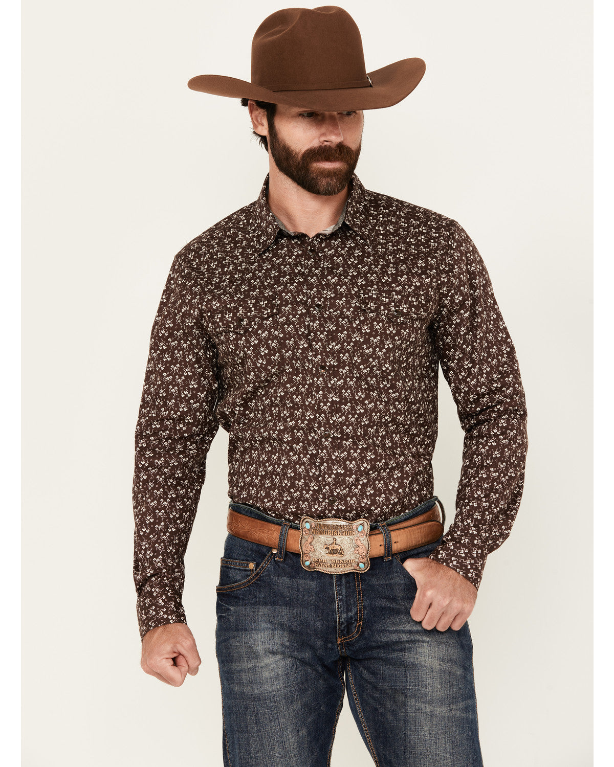 Men's Garrison Floral Print Long Sleeve Snap Western Shirt | Cody James Clothing