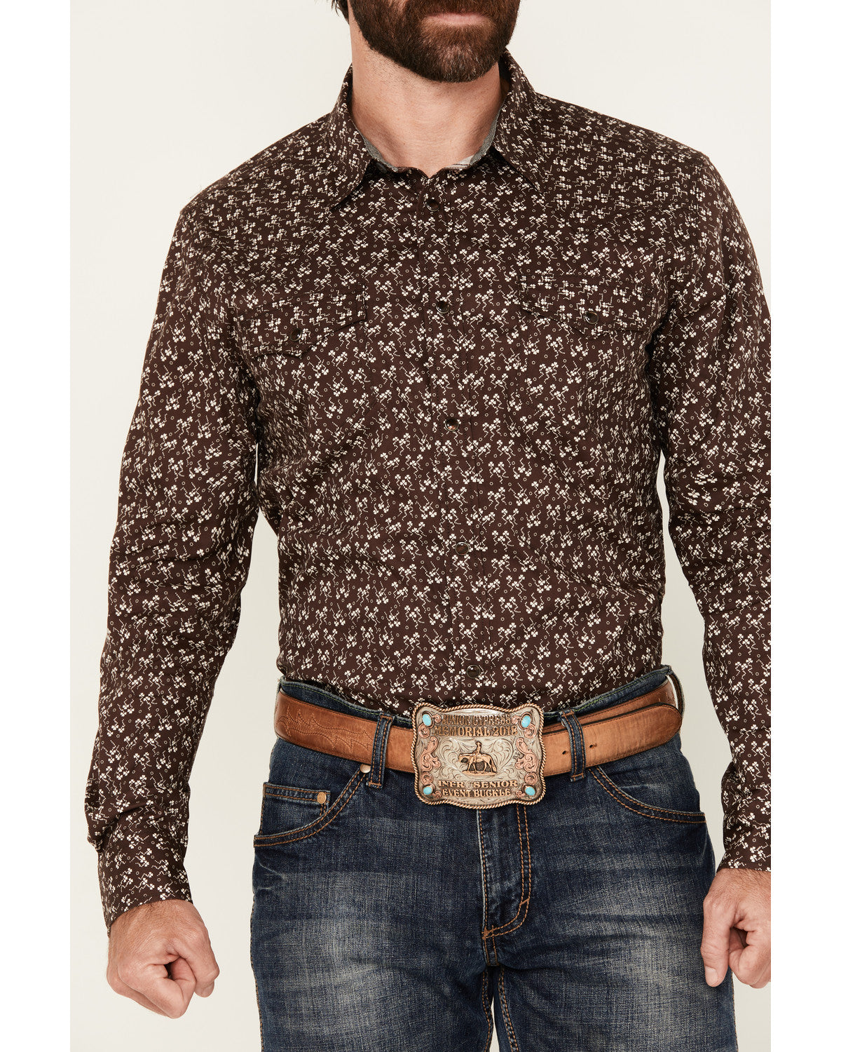 Men's Garrison Floral Print Long Sleeve Snap Western Shirt | Cody James Clothing