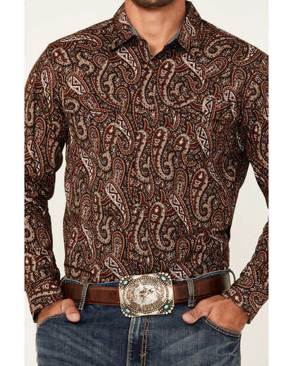 Men's Leo Paisley Print Long Sleeve Snap Western Shirt | Cody James Clothing