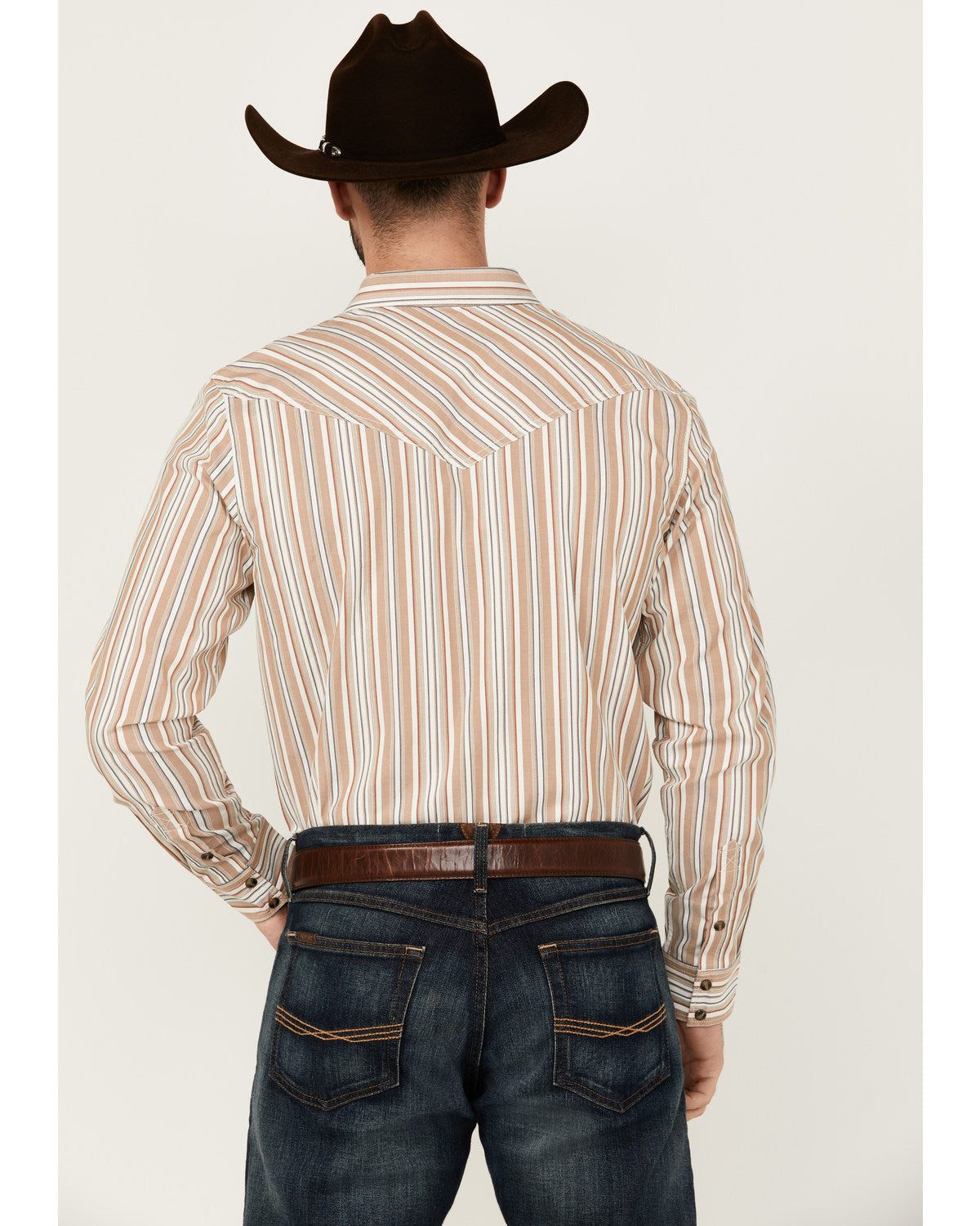 Men's Tough Guy Dobby Striped Print Long Sleeve Snap Wester | Cody James Clothing