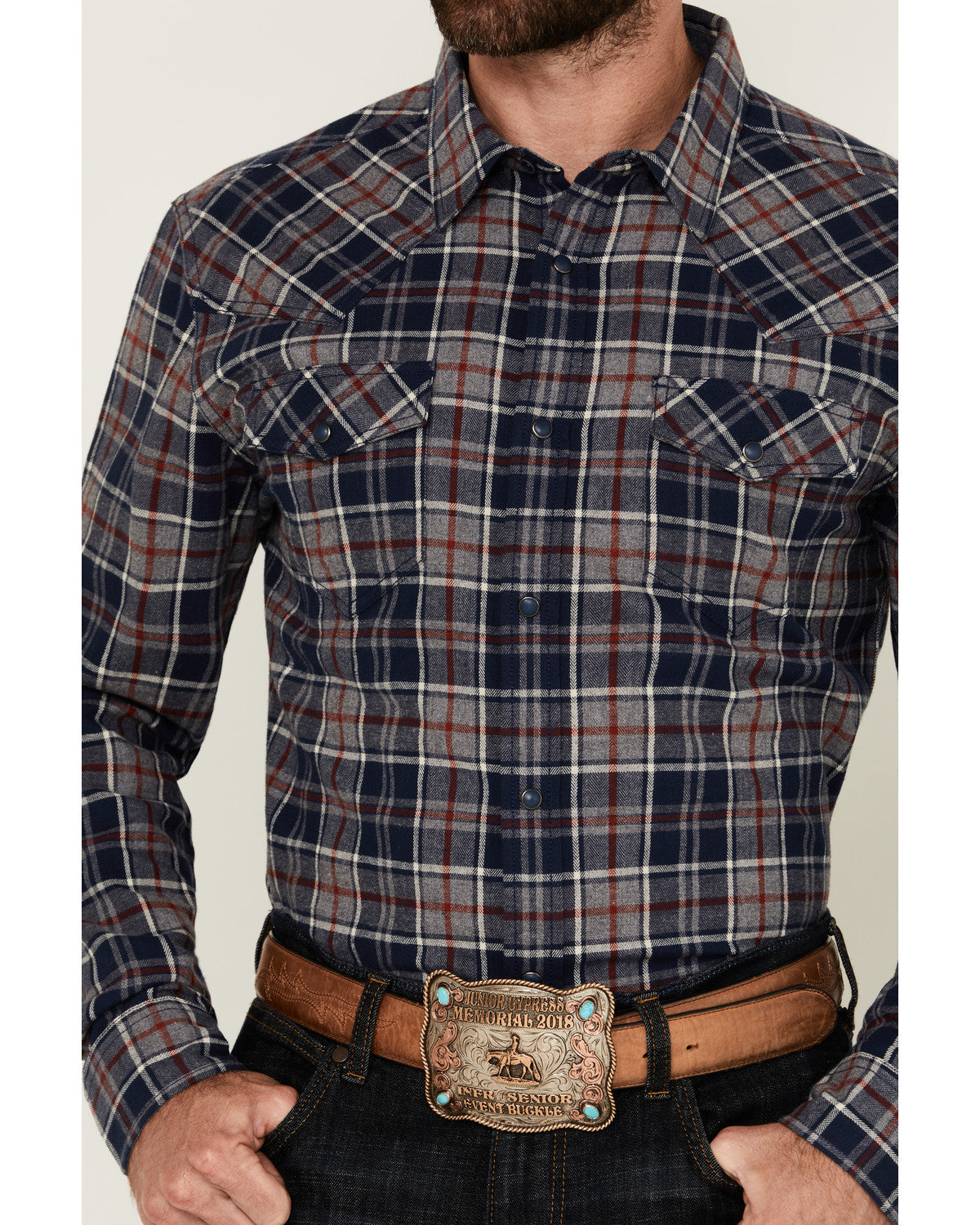 Men's Poker Plaid Print Long Sleeve Snap Western Shirt | Cody James Clothing|Sale