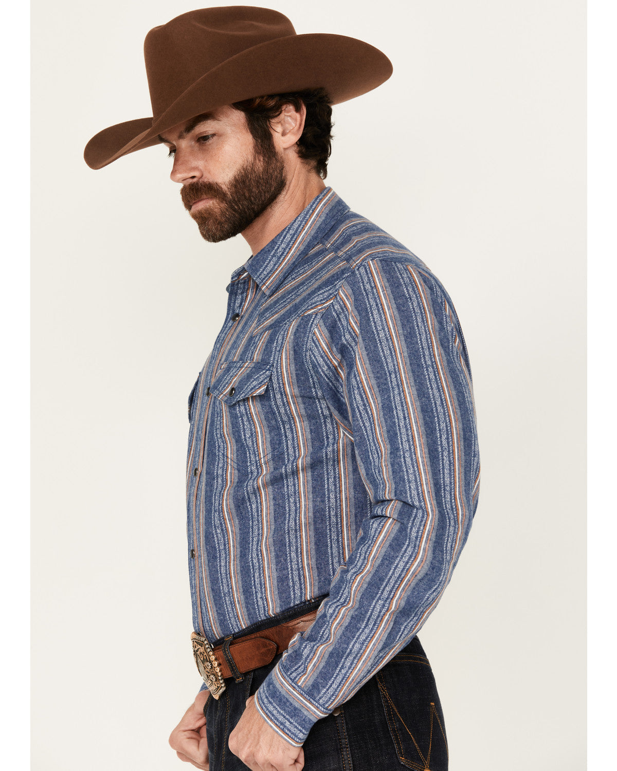 Men's Alpine Southwestern Striped Long Sleeve Pearl Snap We | Cody James Clothing|Sale