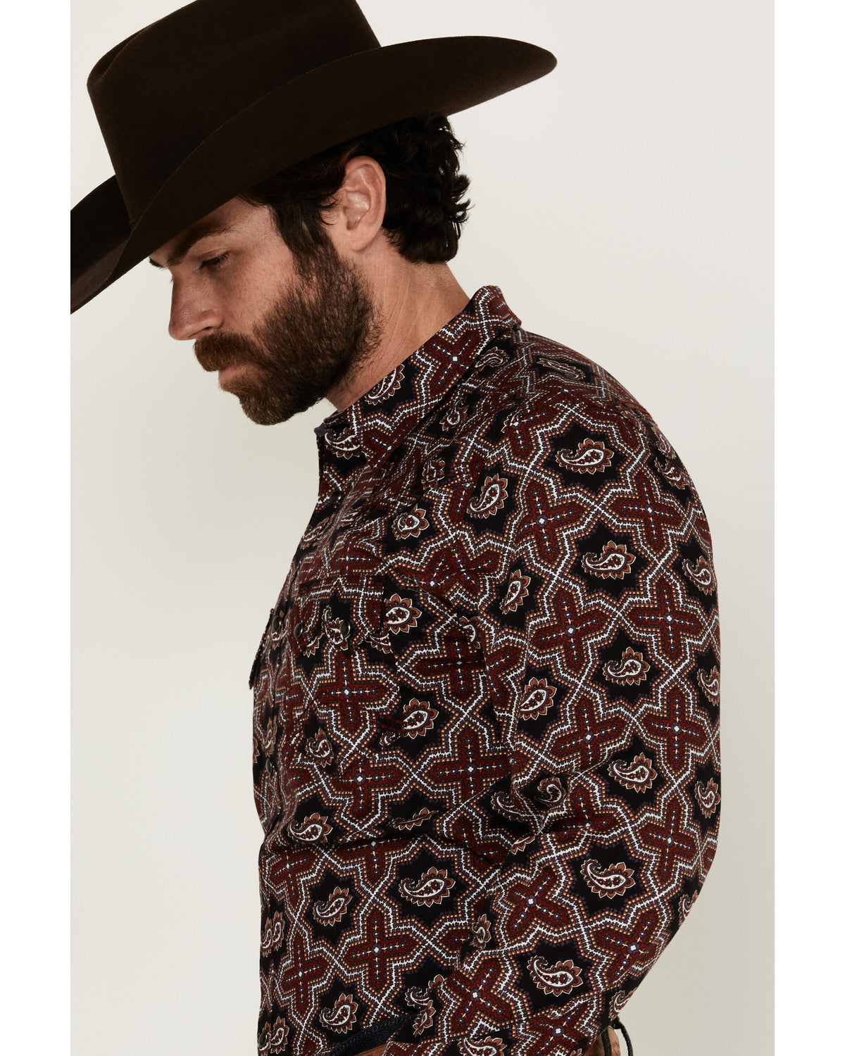 Men's Daybreak Geo Print Long Sleeve Snap Western Shirt | Cody James Clothing|Sale