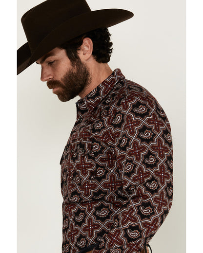 Men's Daybreak Geo Print Long Sleeve Snap Western Shirt | Cody James Clothing|Sale