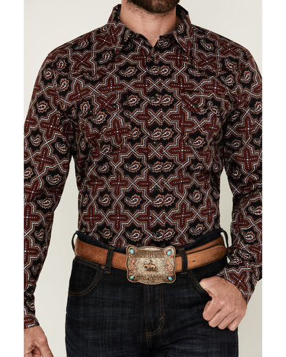 Men's Daybreak Geo Print Long Sleeve Snap Western Shirt | Cody James Clothing|Sale