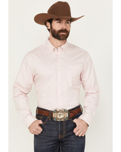 Men's Performance Twill Solid Long Sleeve Button-Down Stret | Cody James Clothing