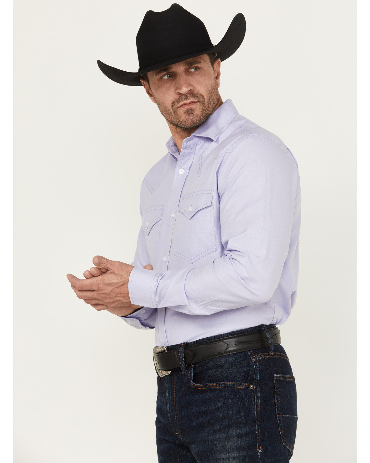 Black 1978® Men's Lawman Solid Long Sleeve Button-Down West | Cody James Clothing