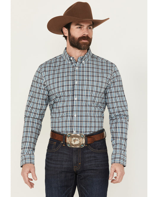 Men's Bob Plaid Print Long Sleeve Button-Down Western Shirt | Cody James Clothing|Sale