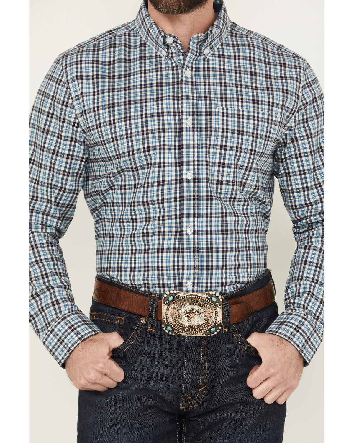 Men's Bob Plaid Print Long Sleeve Button-Down Western Shirt | Cody James Clothing|Sale
