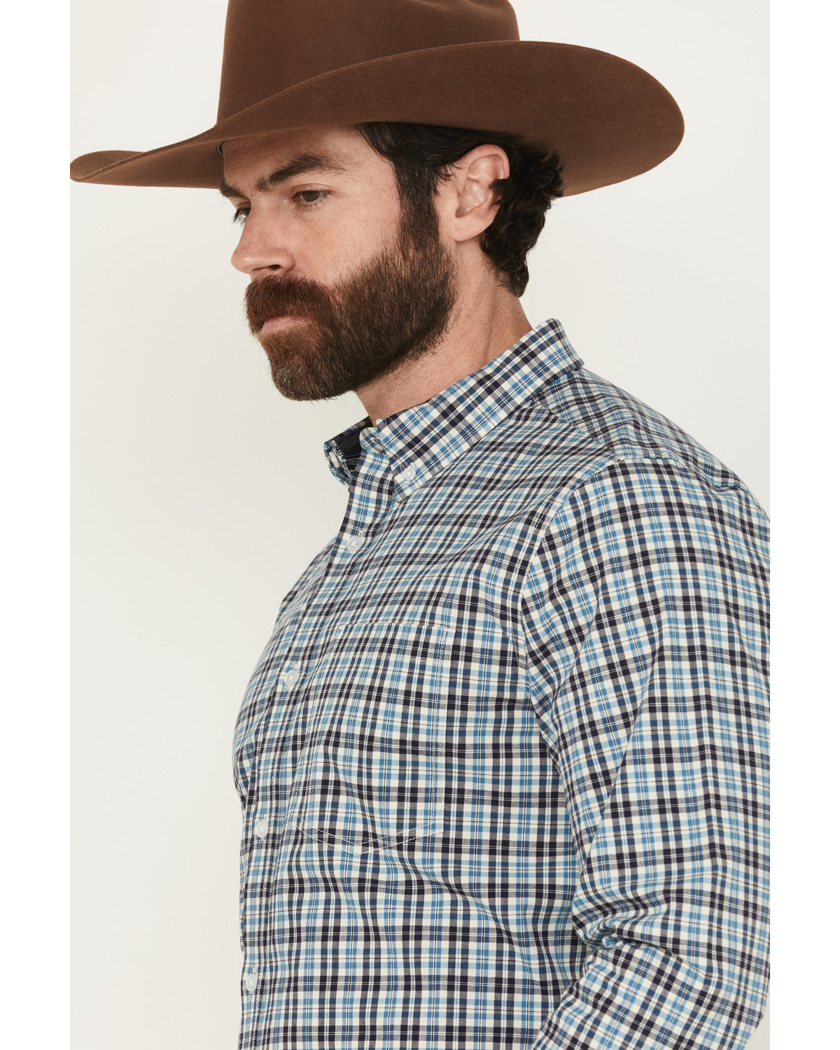 Men's Bob Plaid Print Long Sleeve Button-Down Western Shirt | Cody James Clothing|Sale