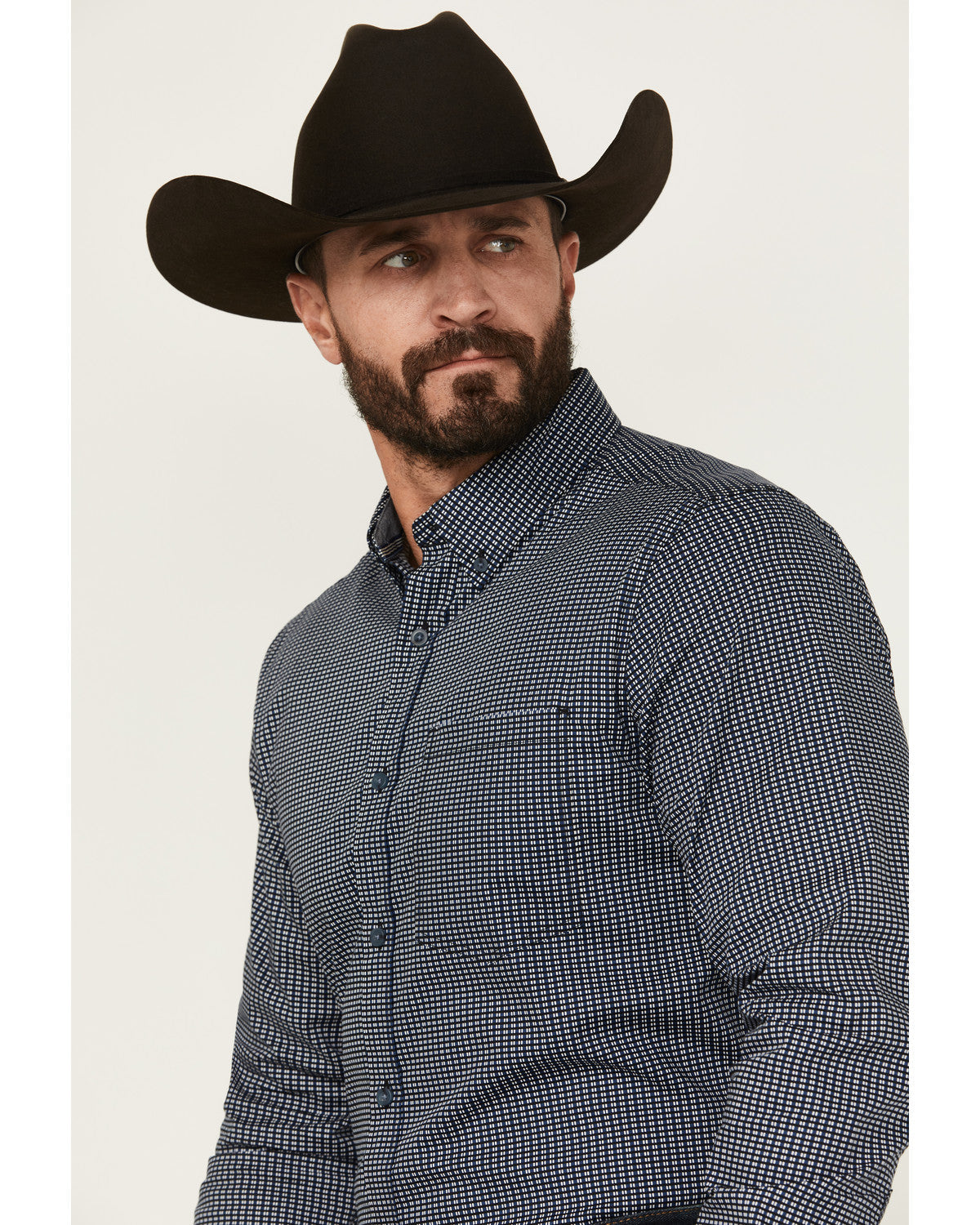 Men's Chris Geo Print Long Sleeve Button-Down Stretch Weste | Cody James Clothing