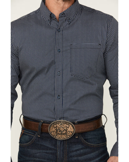 Men's Chris Geo Print Long Sleeve Button-Down Stretch Weste | Cody James Clothing