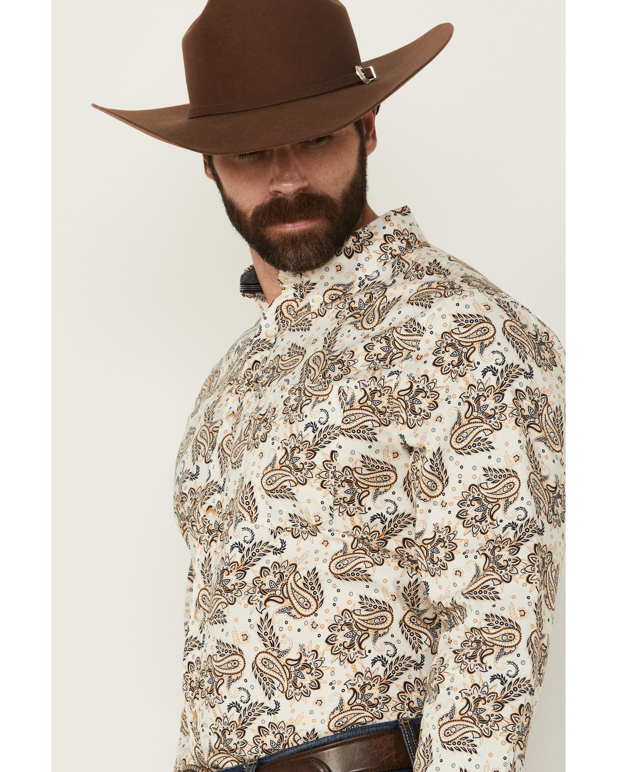Men's Kendall Paisley Print Long Sleeve Button-Down Stretch | Cody James Clothing|Sale