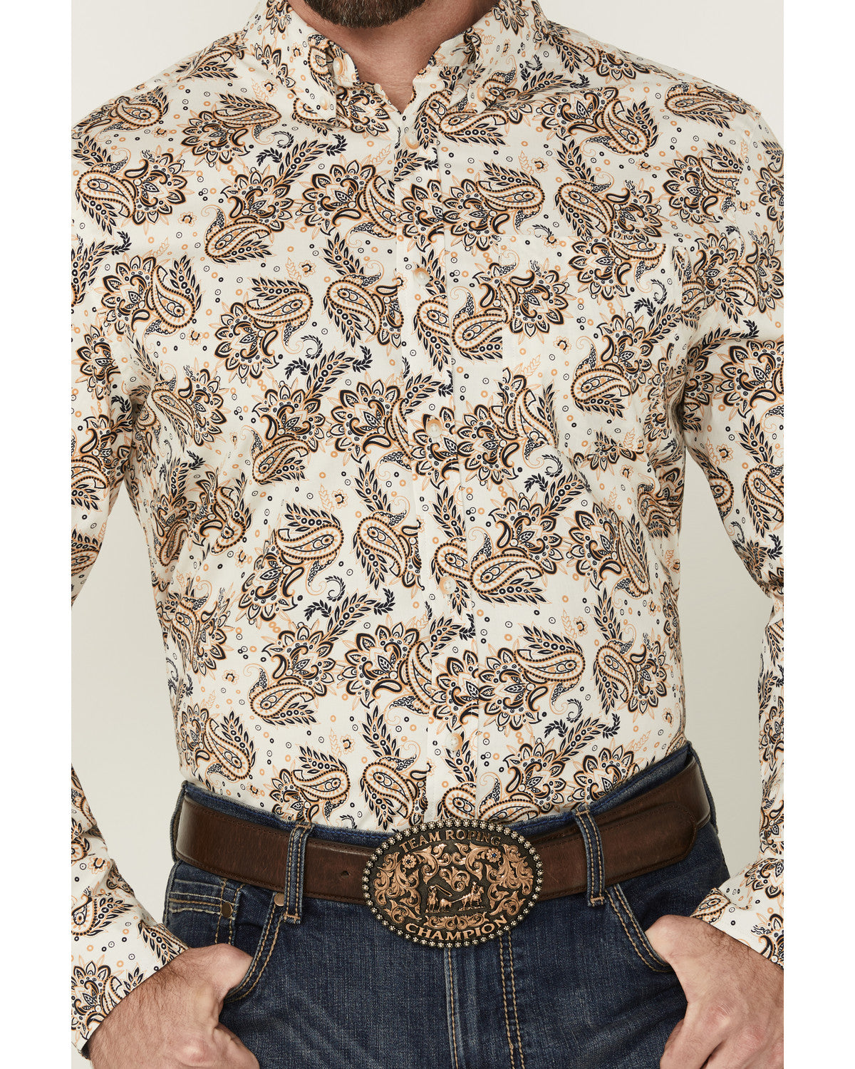 Men's Kendall Paisley Print Long Sleeve Button-Down Stretch | Cody James Clothing|Sale