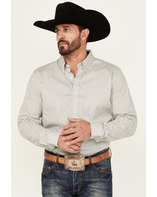 Men's Stirling Geo Print Long Sleeve Button-Down Stretch We | Cody James Clothing|Sale