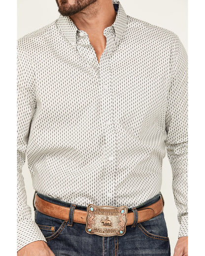 Men's Stirling Geo Print Long Sleeve Button-Down Stretch We | Cody James Clothing|Sale