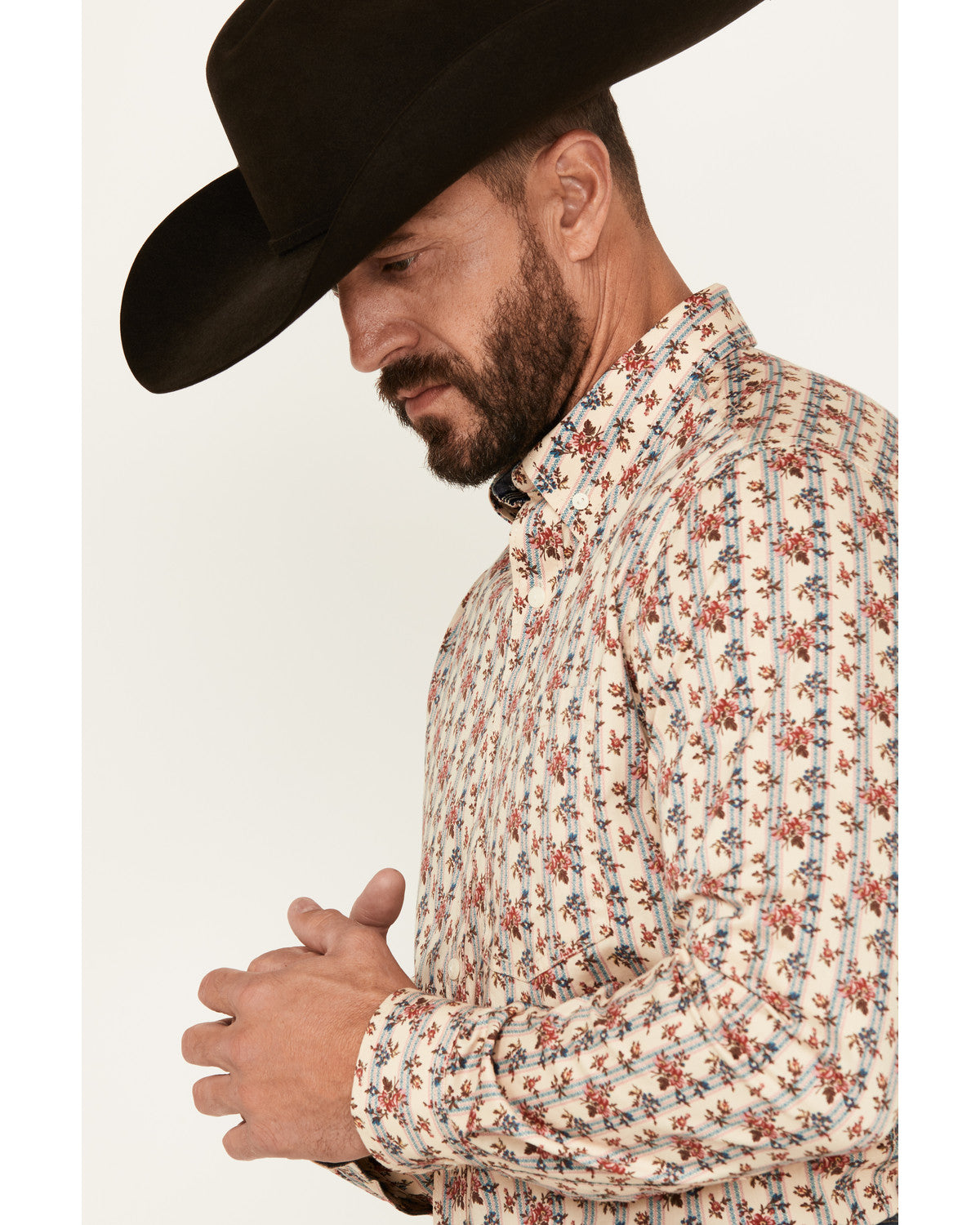 Men's Kenton Floral Striped Long Sleeve Button-Down Stretch | Cody James Clothing|Sale