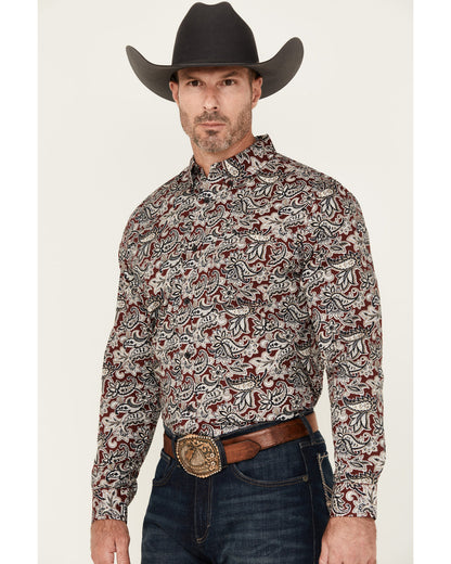 Men's Max Paisley Print Long Sleeve Button-Down Stretch Wes | Cody James Clothing