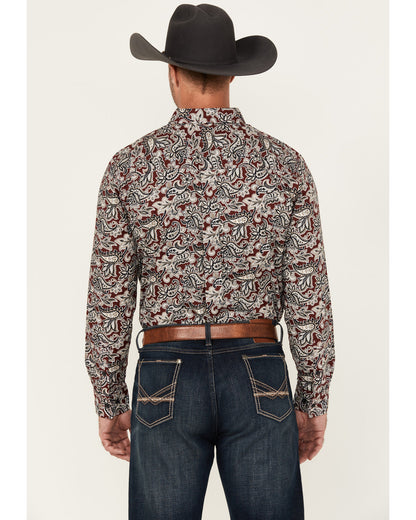 Men's Max Paisley Print Long Sleeve Button-Down Stretch Wes | Cody James Clothing