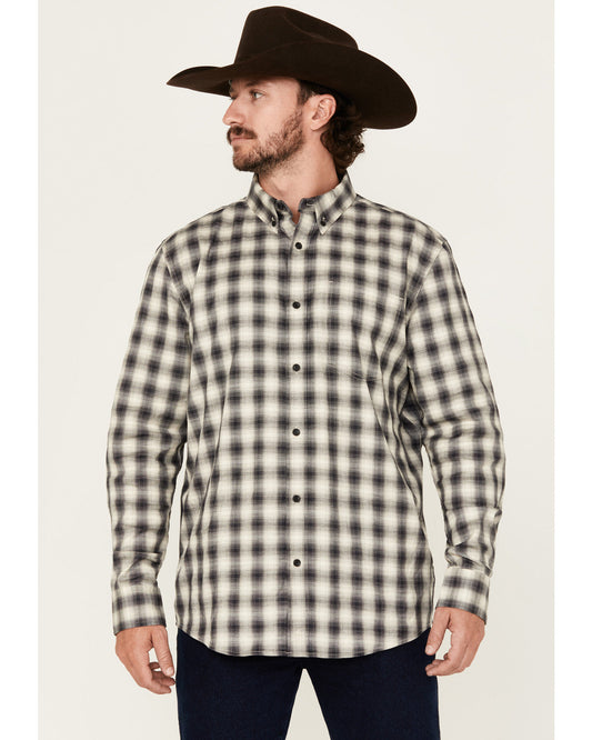 Men's Palamino Plaid Print Long Sleeve Button-Down Stretch | Cody James Clothing|Sale