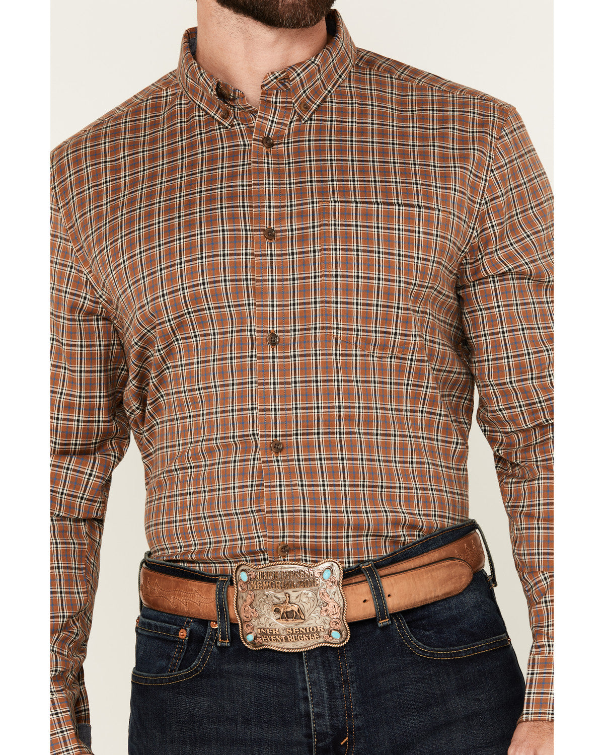 Men's Adkins Plaid Print Long Sleeve Button-Down Stretch We | Cody James Clothing|Sale