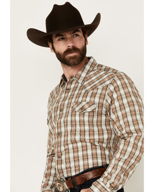 Men's Last Hurdle Plaid Print Long Sleeve Button-Down Stret | Cody James Clothing|Sale