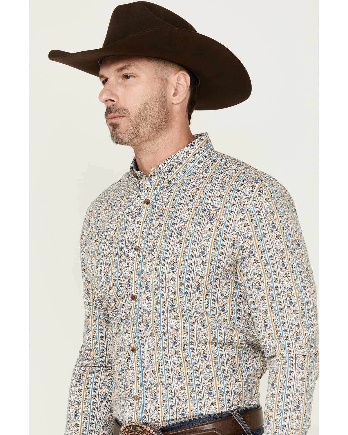 Men's Wells Floral Striped Print Long Sleeve Button-Down St | Cody James Clothing|Sale