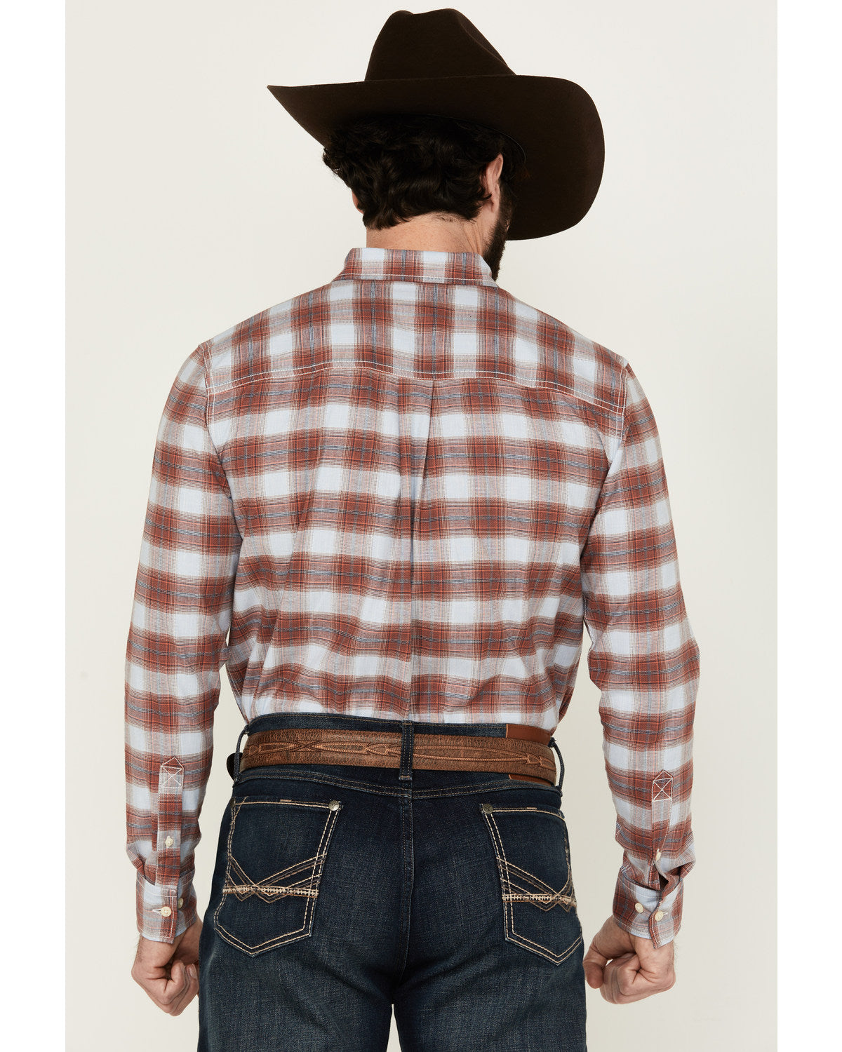 Men's Rush Plaid Print Long Sleeve Button-Down Stretch West | Cody James Clothing