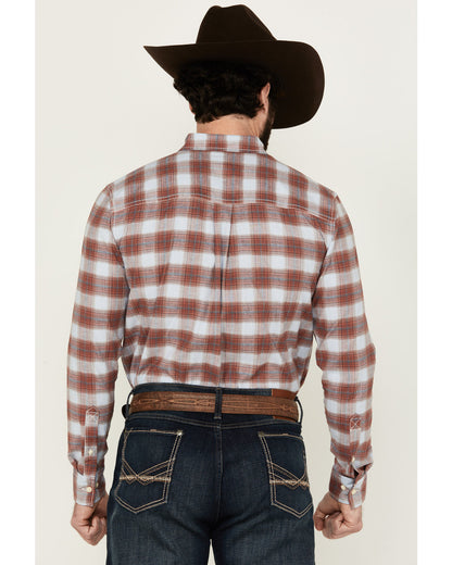 Men's Rush Plaid Print Long Sleeve Button-Down Stretch West | Cody James Clothing