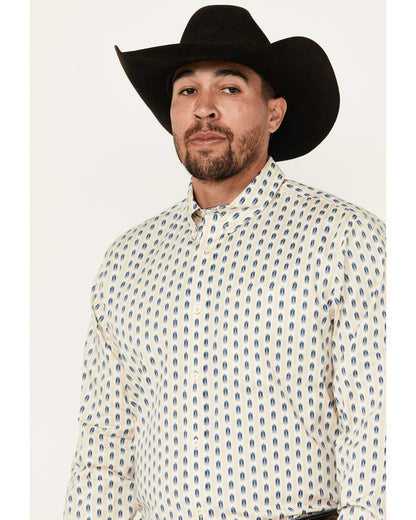 Men's Gunsmoke Striped Print Long Sleeve Button-Down Stretc | Cody James Clothing|Sale