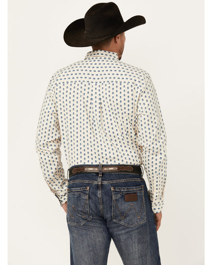 Men's Gunsmoke Striped Print Long Sleeve Button-Down Stretc | Cody James Clothing|Sale