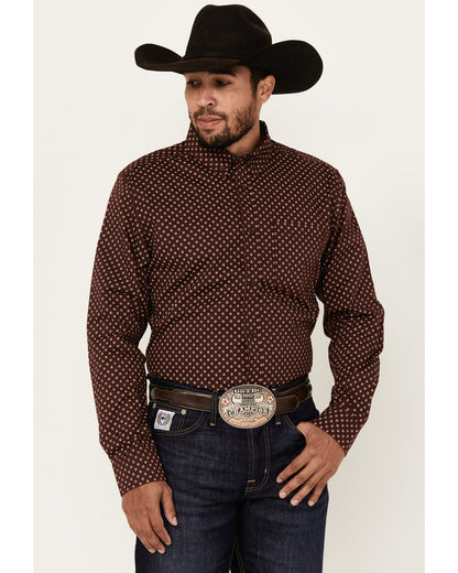 Men's Big Deal Geo Print Long Sleeve Button-Down Stretch We | Cody James Clothing
