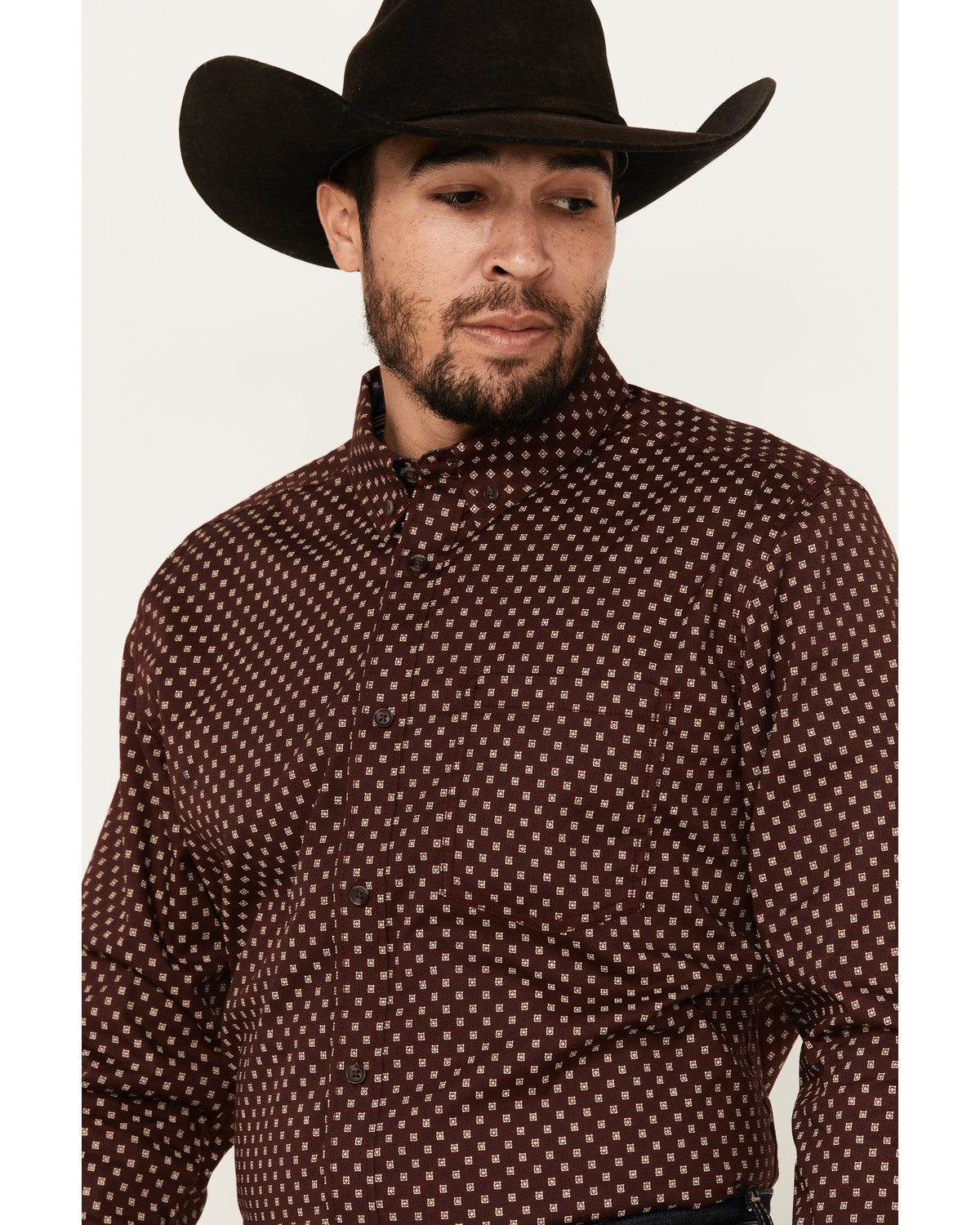 Men's Big Deal Geo Print Long Sleeve Button-Down Stretch We | Cody James Clothing