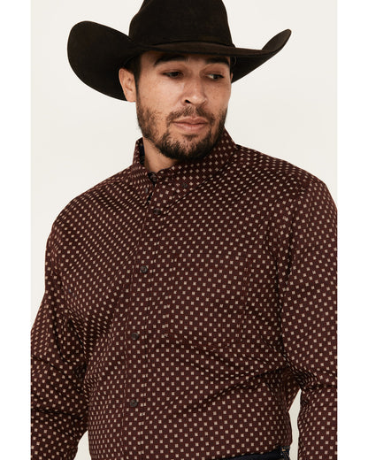 Men's Big Deal Geo Print Long Sleeve Button-Down Stretch We | Cody James Clothing